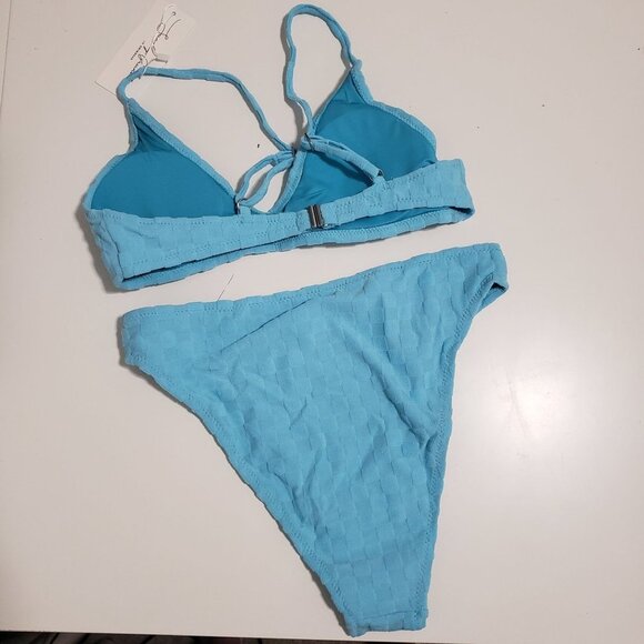 NWT Sunday Brunch CHECK MATE BIKINI in Blue - Size Small - Picture 6 of 11